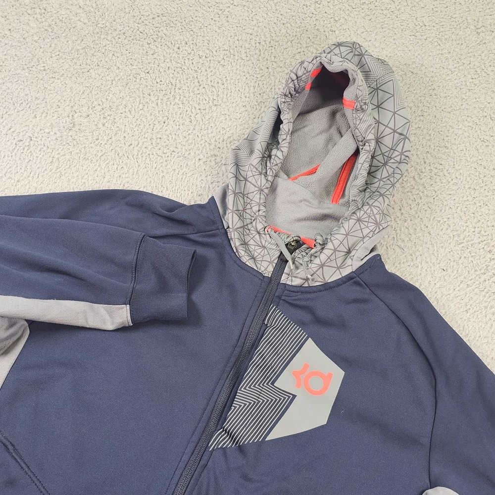 Nike KD Therma Fit Hoodie Jacket Mens Medium Blue Gray Full Zip Basketball